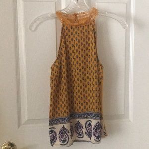 Patterned high neck tank top